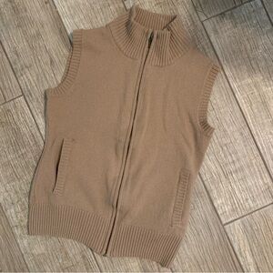 WoolOvers Women’s Camel Zip Up Vest Size S